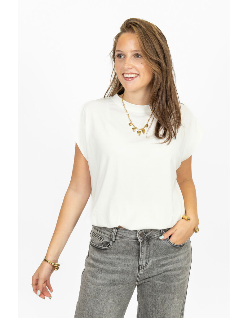 21Jewelz Mouwloze top met elastiek - wit