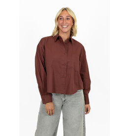 21Jewelz Oversized blouse met zakje - bordeaux
