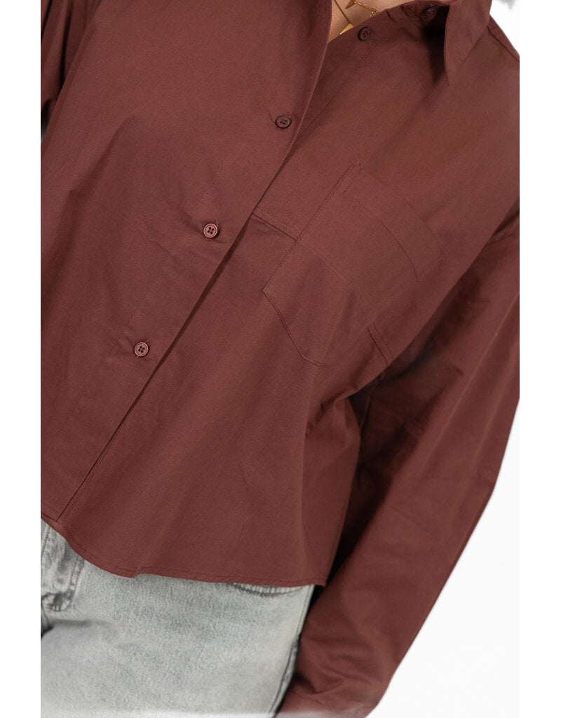 21Jewelz Oversized blouse met zakje - bordeaux