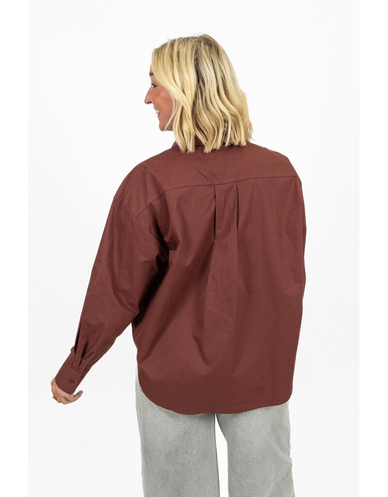 21Jewelz Oversized blouse met zakje - bordeaux