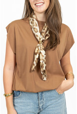 21Jewelz Mouwloze top met elastiek - camel