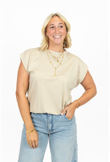 21Jewelz Mouwloze top met elastiek - beige