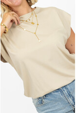 21Jewelz Mouwloze top met elastiek - beige