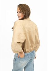 21Jewelz Suede-look jasje met gouden knoopjes - beige