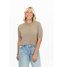 21Jewelz Effen basic truitje met korte mouw - beige