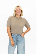 21Jewelz Effen basic truitje met korte mouw - beige