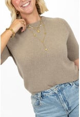 21Jewelz Effen basic truitje met korte mouw - beige
