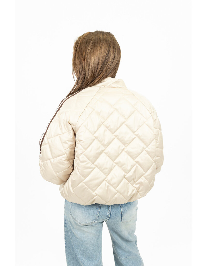 21Jewelz Gewatteerd jasje met strepen - beige/bruin