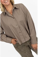 21Jewelz Oversized blouse met zakje - taupe