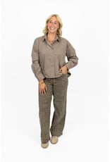 21Jewelz Oversized blouse met zakje - taupe