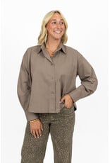 21Jewelz Oversized blouse met zakje - taupe
