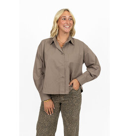 21Jewelz Oversized blouse met zakje - taupe