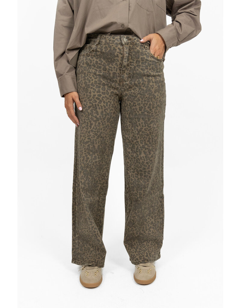 21Jewelz Dad fit jeans - panterprint