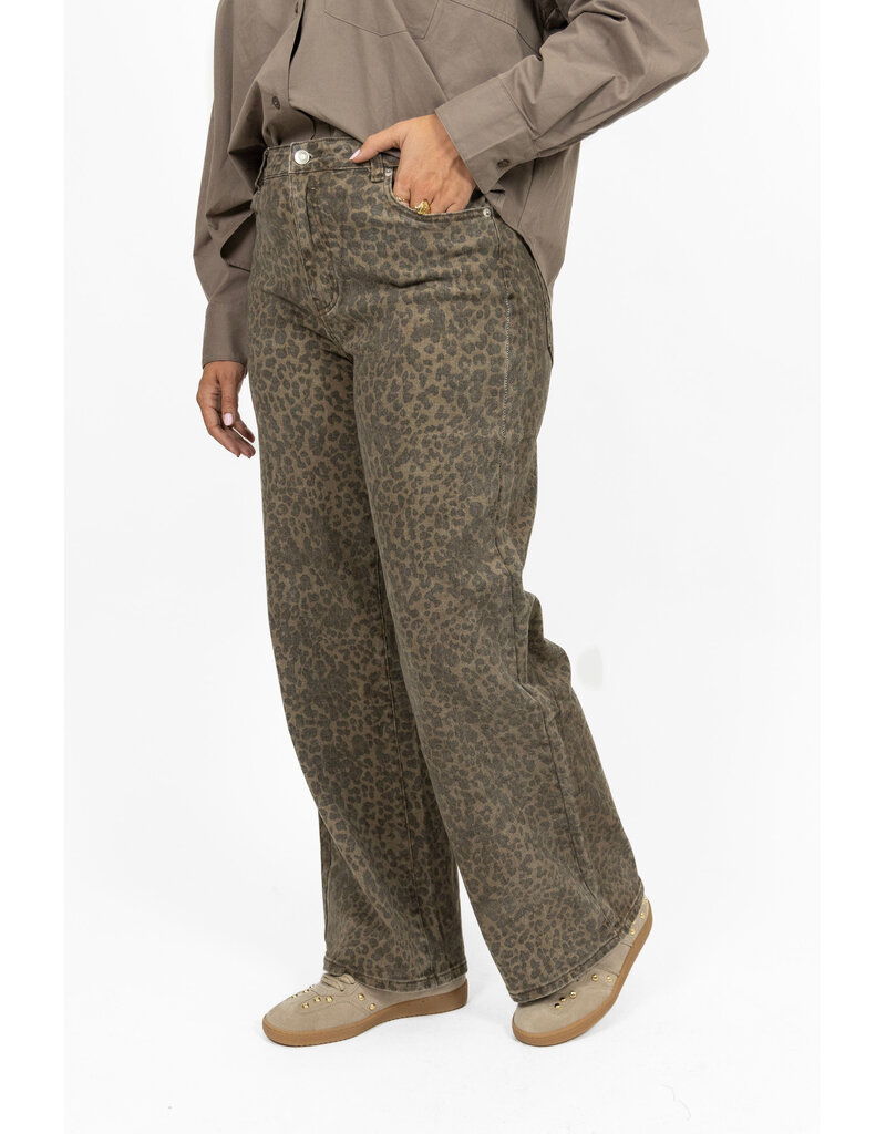 21Jewelz Dad fit jeans - panterprint