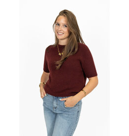 21Jewelz Effen basic truitje met korte mouw - bordeaux