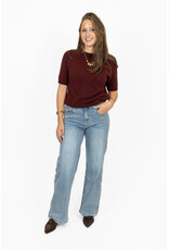 21Jewelz Effen basic truitje met korte mouw - bordeaux