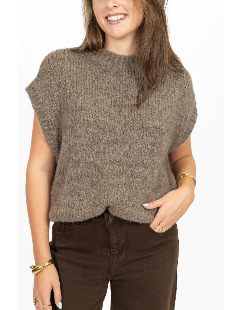 21Jewelz Knitted spencer - taupe