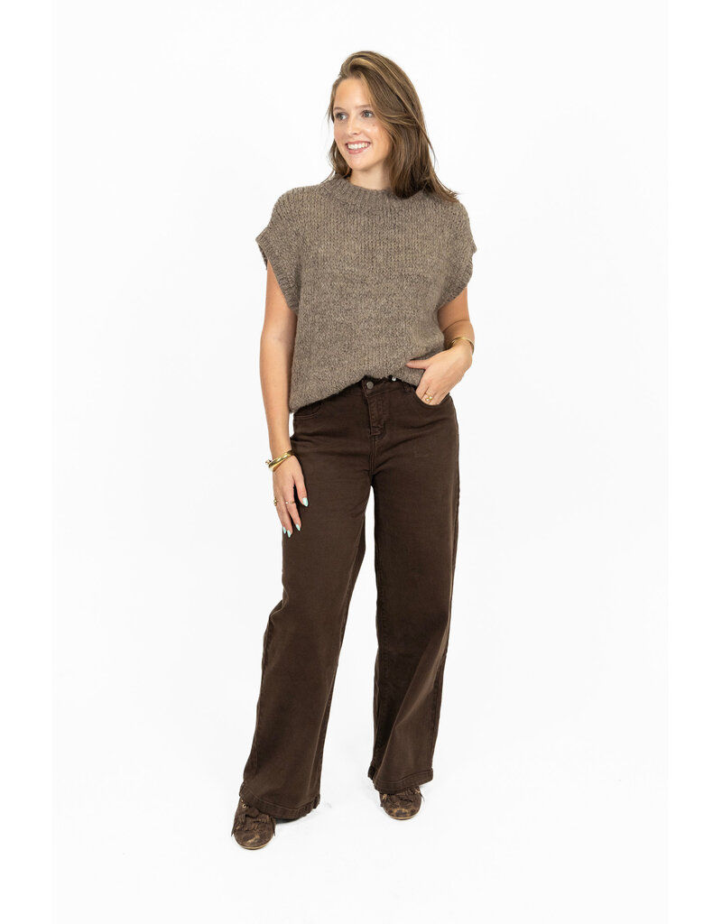 21Jewelz Knitted spencer - taupe