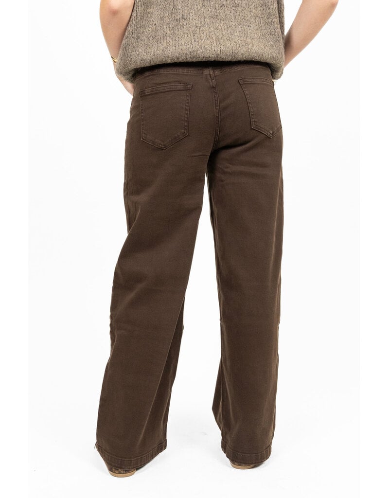 21Jewelz Stretch wide leg jeans - donkerbruin