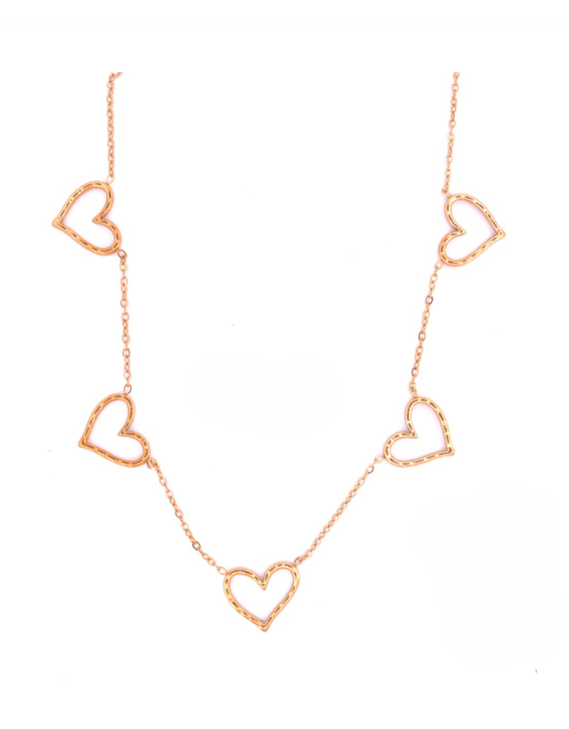 Go Dutch Label D&E | Long 5 Hearts necklace