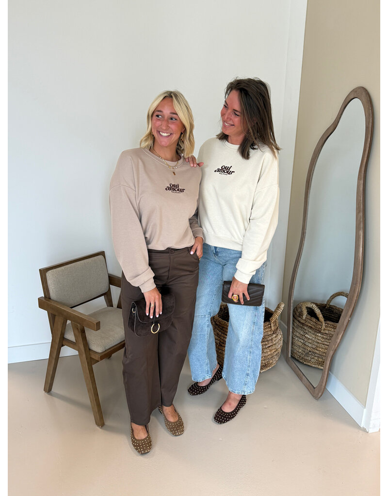 21Jewelz "Oui Amour" sweater - taupe