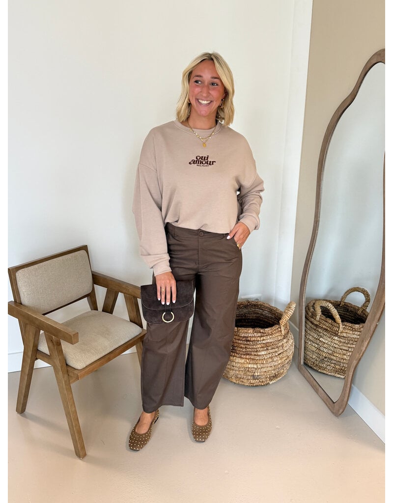 21Jewelz "Oui Amour" sweater - taupe