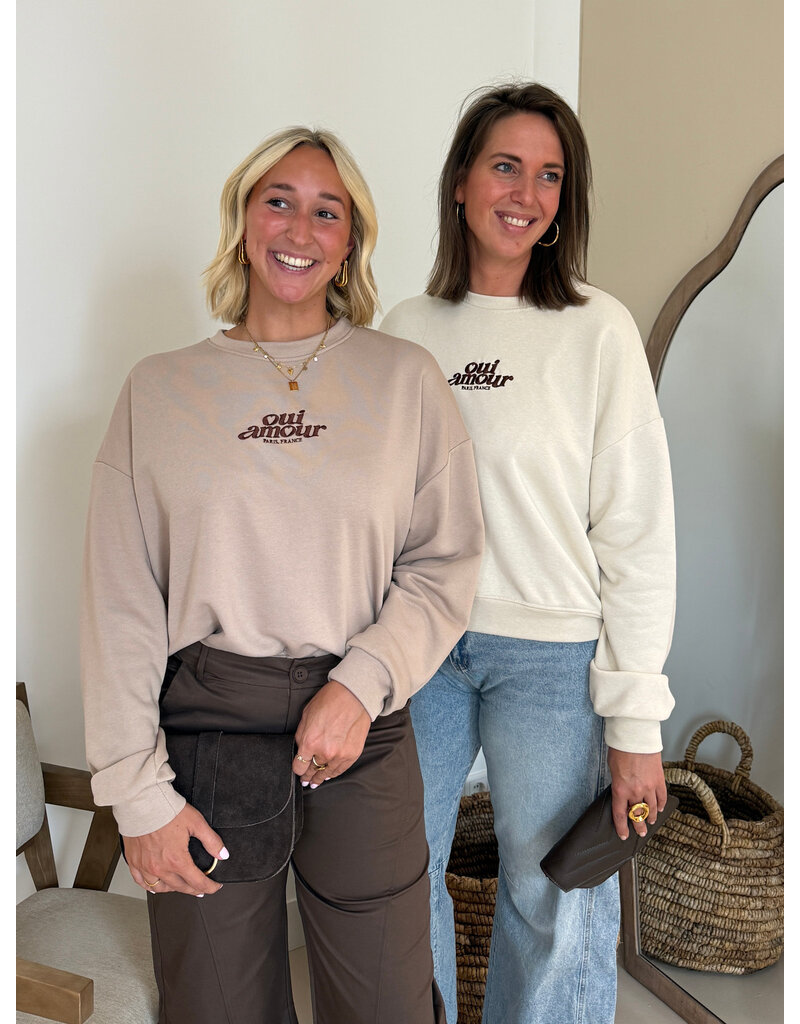 21Jewelz "Oui Amour" sweater - ecru