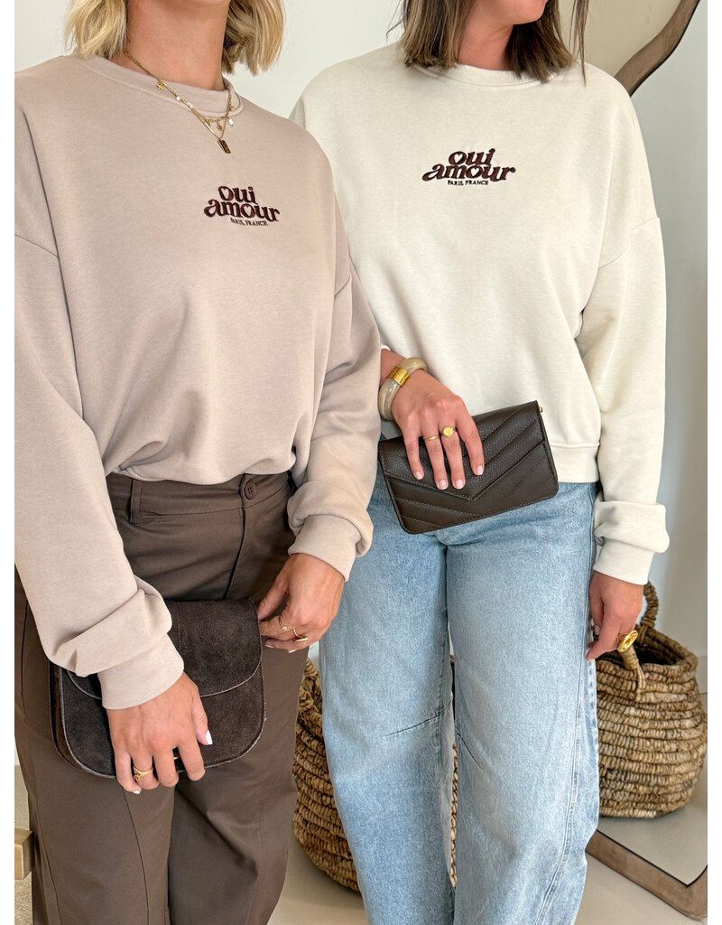21Jewelz "Oui Amour" sweater - ecru