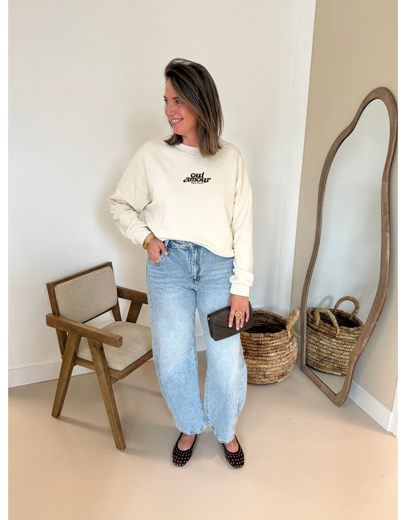 21Jewelz "Oui Amour" sweater - ecru