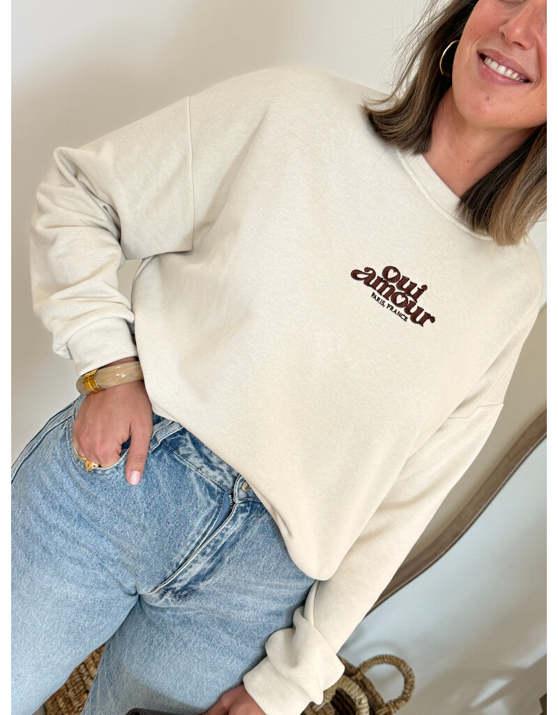 21Jewelz "Oui Amour" sweater - ecru