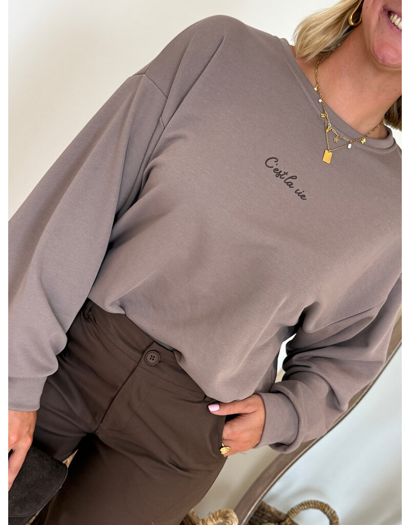 21Jewelz C'est la vie sweater - taupe