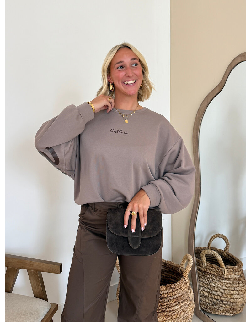 21Jewelz C'est la vie sweater - taupe
