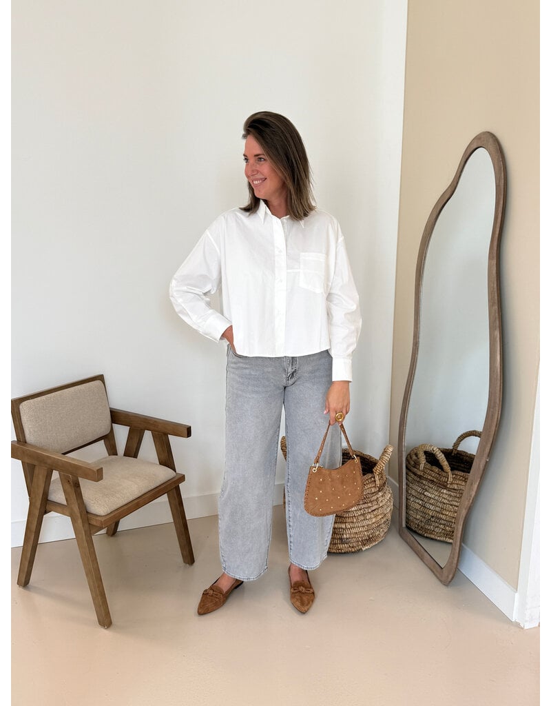 21Jewelz Oversized blouse met zakje - wit