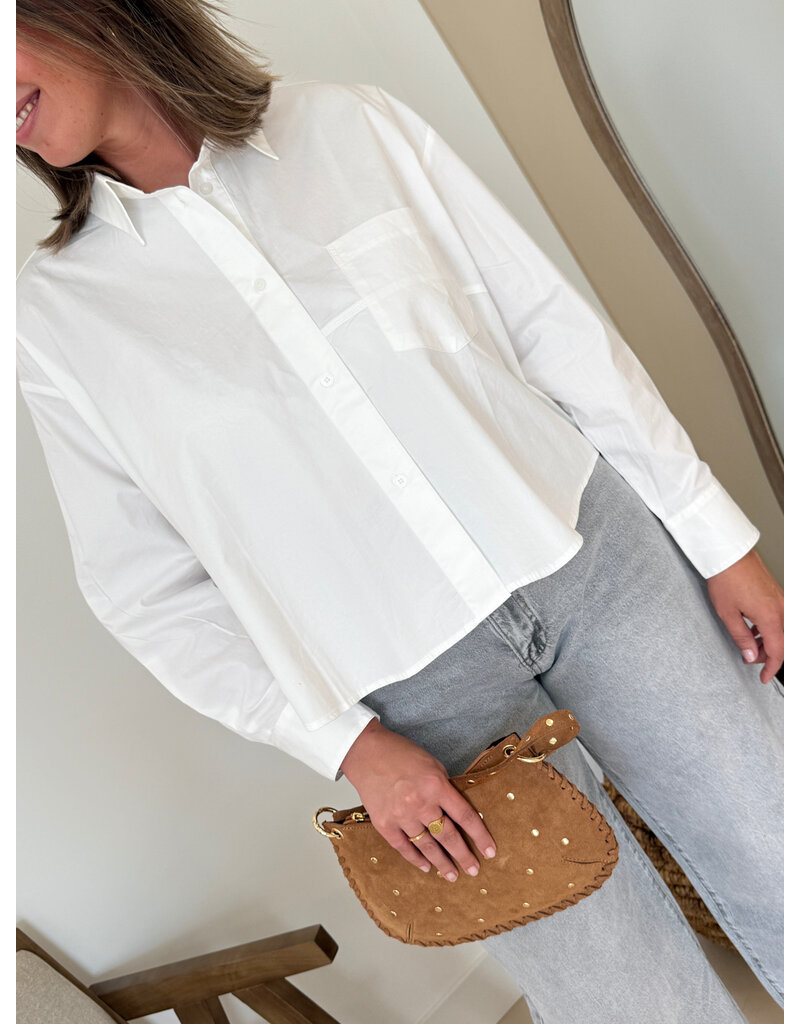 21Jewelz Oversized blouse met zakje - wit