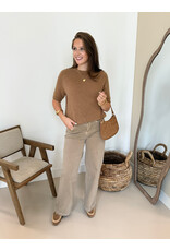 21Jewelz Effen basic truitje met korte mouw - camel