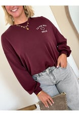 21Jewelz "La vie est belle" sweater - bordeaux