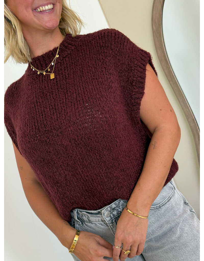 21Jewelz Knitted spencer - bordeaux