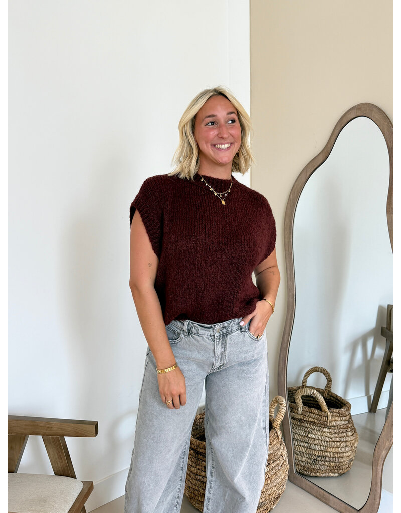 21Jewelz Knitted spencer - bordeaux