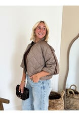 21Jewelz Gewatteerd jasje met strepen - taupe/bruin