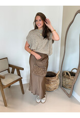 21Jewelz Satijnlook midi rok - camel