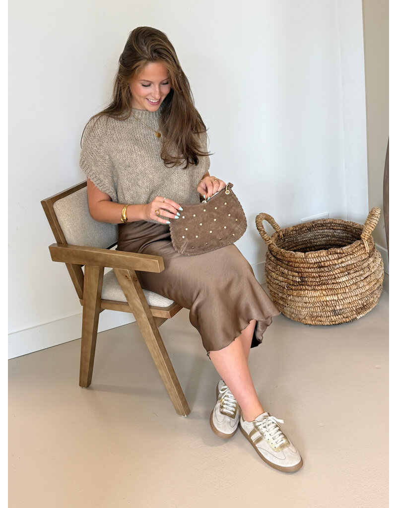 21Jewelz Satijnlook midi rok - camel