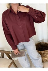 21Jewelz Oversized blouse met zakje - bordeaux