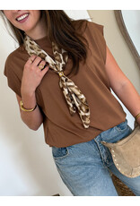 21Jewelz Mouwloze top met elastiek - camel