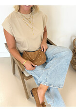 21Jewelz Mouwloze top met elastiek - beige