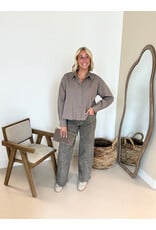 21Jewelz Oversized blouse met zakje - taupe