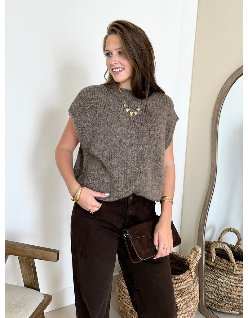 21Jewelz Knitted spencer - taupe