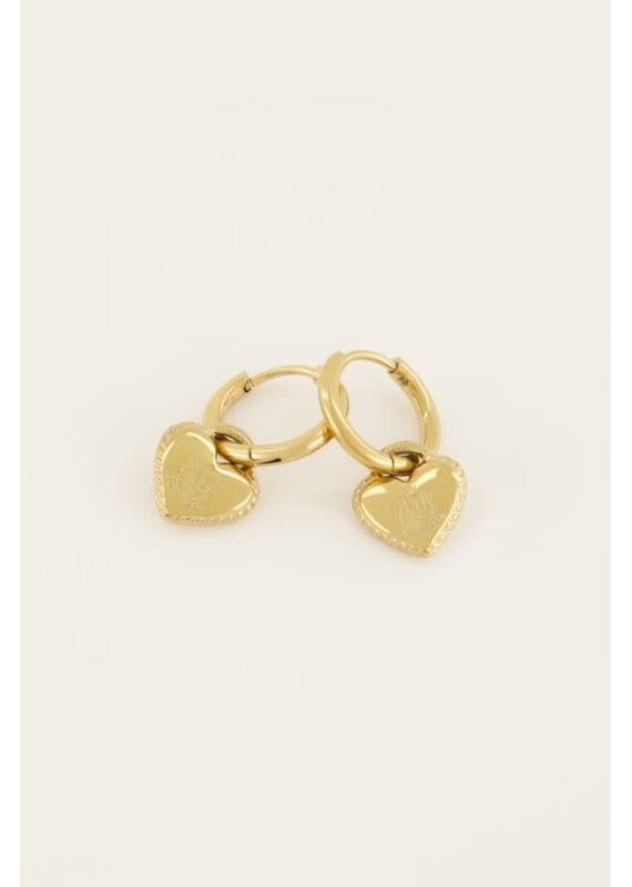 My Jewellery My Jewellery | Candy oorringen met kleine harten - goud