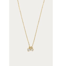 My Jewellery My Jewellery | Ketting met twee strass hartjes - goud