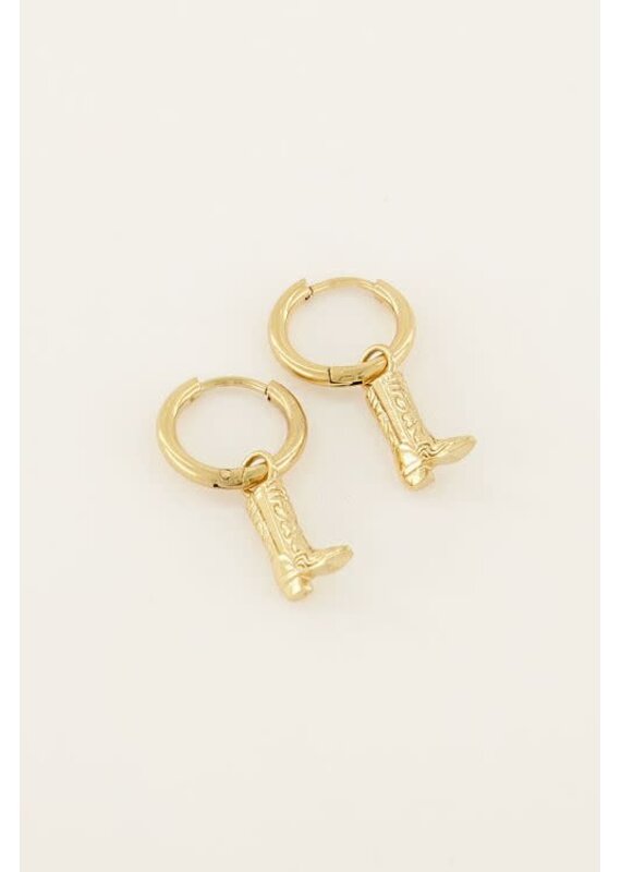 My Jewellery My Jewellery | Oorringen met cowboy boots - goud
