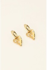 21Jewelz My Jewellery | Kleine oorringen met hart en parels - goud
